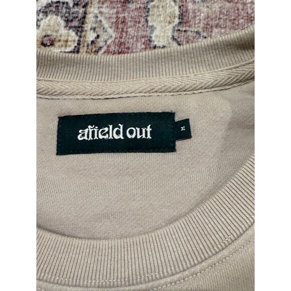 Afield out Spotted Dyed Sand Brown White Crewneck Size Medium NWOT - Picture 4 of 7
